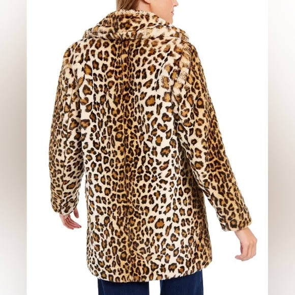 Leopard Print Faux Fur Coat - Picture 3 of 6
